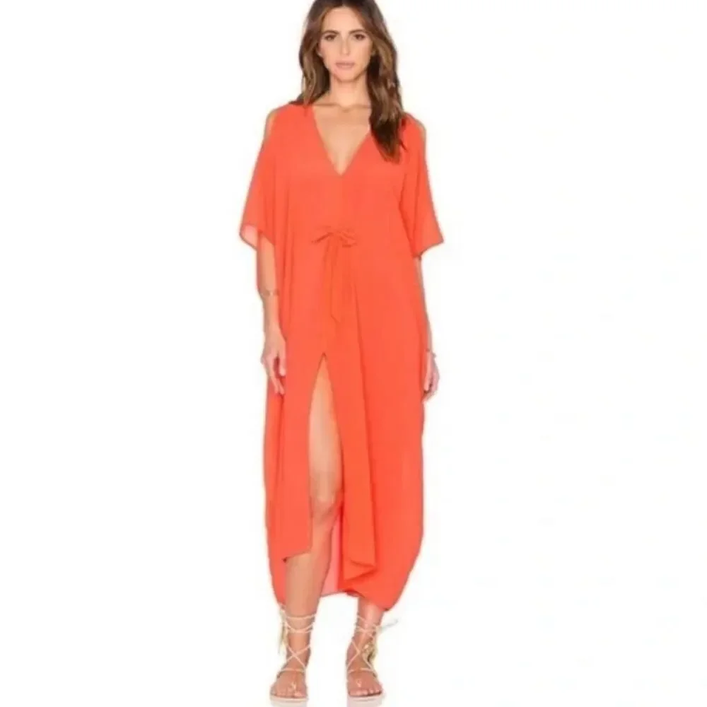 L’Agent by Agent Provocateur Holly Neon Orange Kaftan Swim Coverup One Size NWT